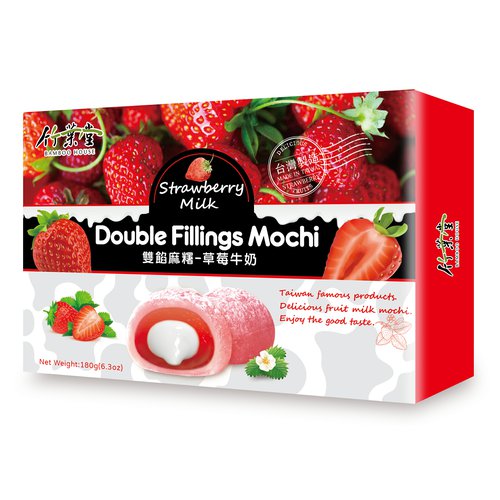 Mochi dvojitá náplň jahoda a mléko Bamboo House 180 g