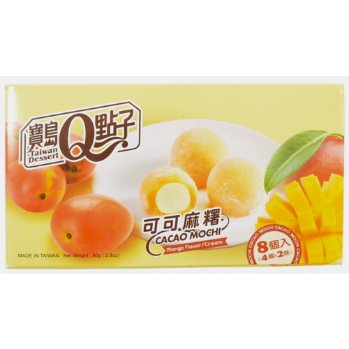 Mochi Q plněné kakaovým máslem s příchutí mango 80 g