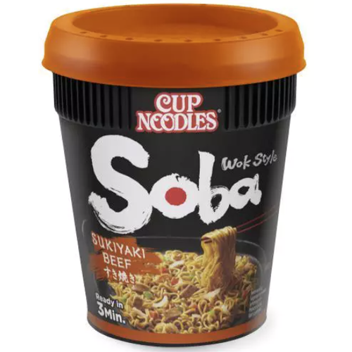 Soba nudle cup s hovězí omáčkou sukyiaki Nissin 89 g