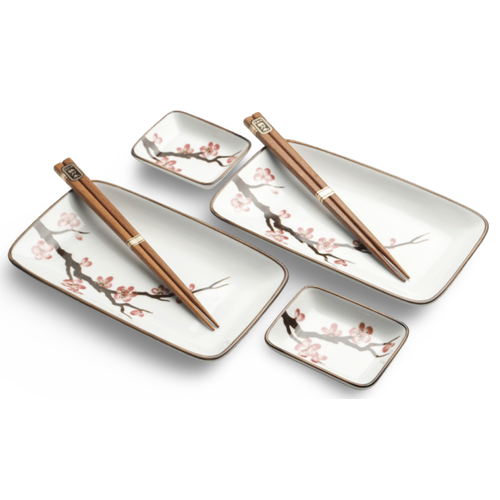 Čínský porcelánový set na sushi Sakura 4 ks